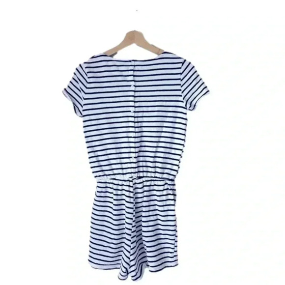 100% Cotton Lumiere white striped jumper womens size small shorts romper - Picture 3 of 6